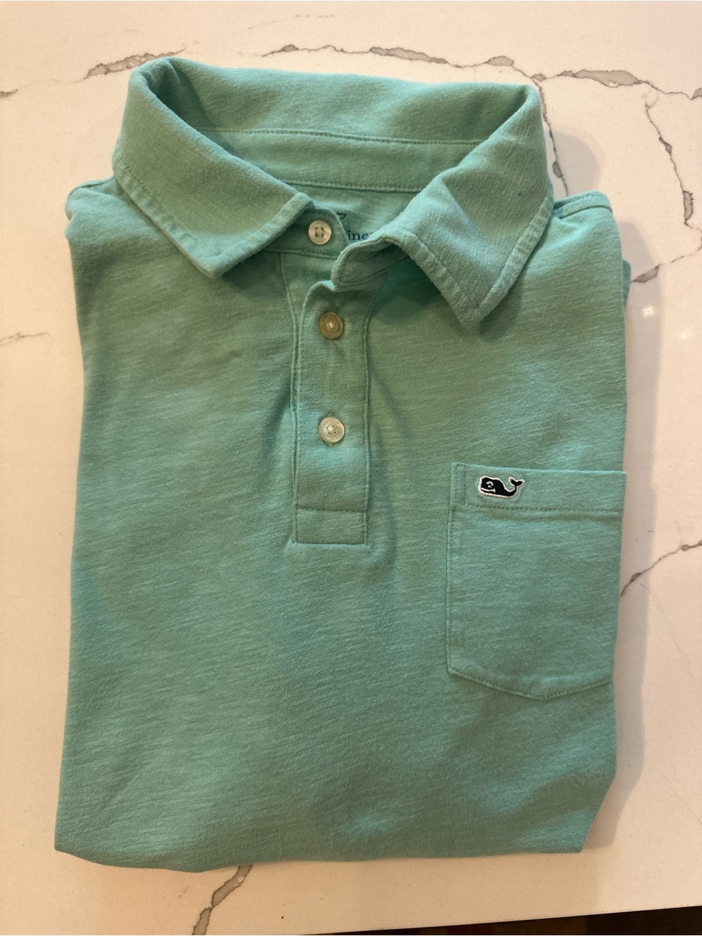 Vineyard Vines Boys Long Sleeve Pocket Polo Shirt Seafoam Green Size L (16)